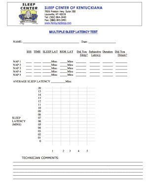 Fillable Online MULTIPLE SLEEP LATENCY TEST - ED DANA Fax Email Print ...