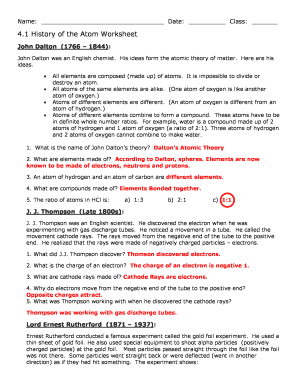 History Of The Atom Worksheet 2020-2023 - Fill and Sign Printable Template  Online