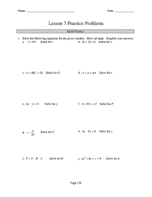 Fillable Online Lesson 7 Practice Problems Fax Email Print - pdfFiller