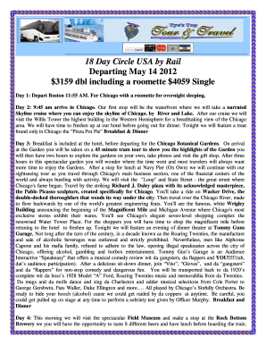 18 Day Circle USA by Rail Departing May 14 2012 3159 dbl