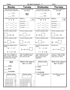 Weekly math - Weekly Homework Sheet - brigsbysclassbbcomb