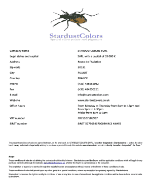 Terms and conditions - Stardust Colors automotive paint - stardustcolors co