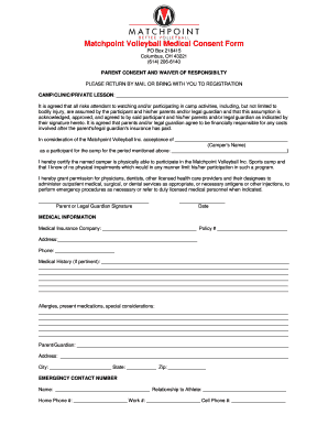 Matchpoint Volleyball Medical Consent Form - huskyathletics