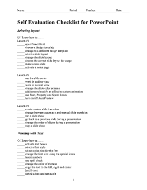 Sample iep california pdf - Self Evaluation Checklist for PowerPoint - konawaenahs.k12.hi.us