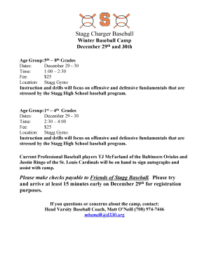 2014 Stagg Winter Baseball Camp Flyer ... - Palos Baseball - palosbaseball