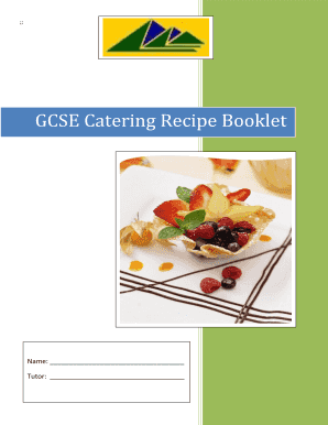 Food bill format - GCSE Catering Recipe Booklet - Hope Valley College