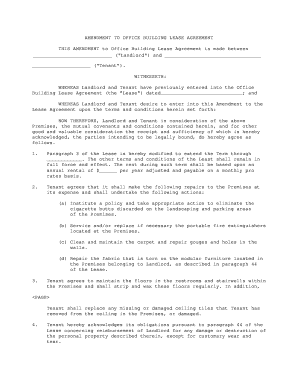 Lease amendment form - Amended Lease - Amendment for office building