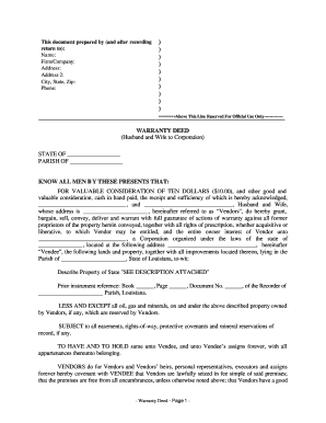 Louisiana Warranty Deed