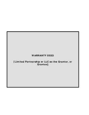 New York Warranty Deed from Limited Partnership or LLC is the Grantor, or Grantee