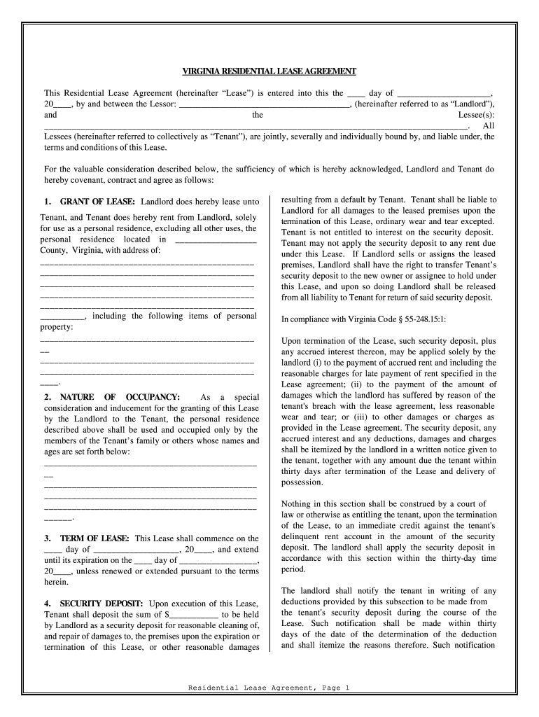 commercial lease agreement form Preview on Page 1