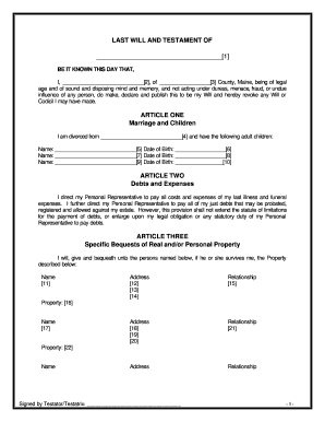 Maine Legal Last Will and Testament Form for Divorced person not Remarried with Adult Children