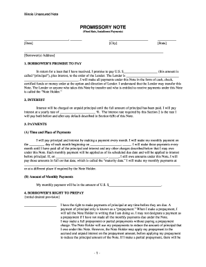 Promissory Note Template Illinois Fill Online Printable Fillable Blank Pdffiller