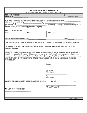 promissory note for car