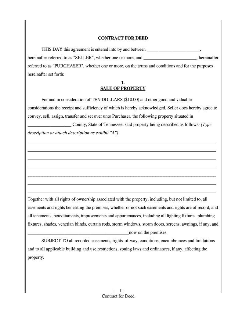 contract for deed tennessee Preview on Page 1