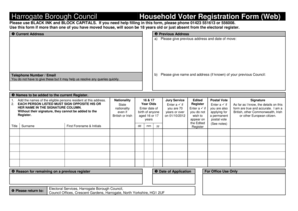 Harrogate Voter Registration Form