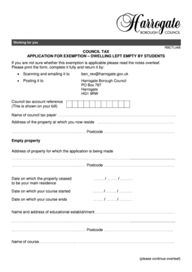 UK Student Council Tax Exemption Application