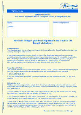 Housing Benefit and Council Tax Benefit Claim Form