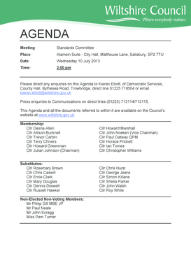 Scoring rubric template - 00 pm Please direct any enquiries on this Agenda to Kieran Elliott, of Democratic Services, County Hall, Bythesea Road, Trowbridge, direct line 01225 718504 or email kieran