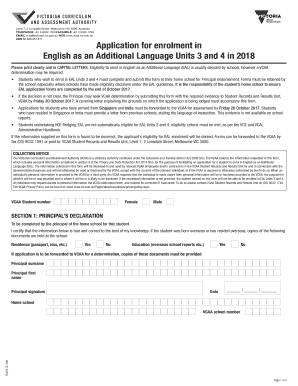 Victorian EAL Enrolment Application