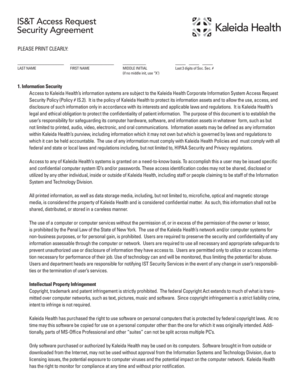 ISampT Access Request Security Agreement - Kaleida Health