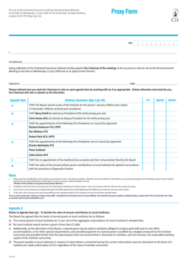 Chartered Insurance Institute Proxy Form