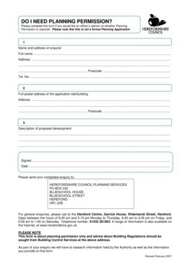 UK Planning Permission Enquiry Form