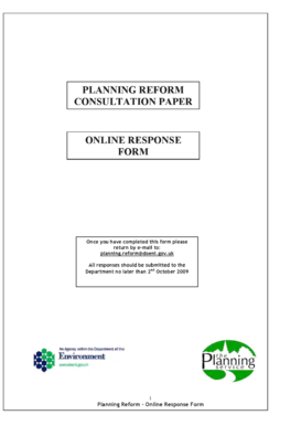 Planning Reform Online Response Form