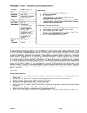 1-Page CV Template1 Tim Hart - GIBB Projects