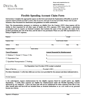 Flexible Spending Account Claim Form