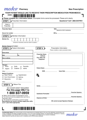 Pharmacy New Prescription Form