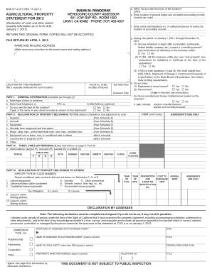 California Agricultural Property Statement