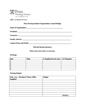 Annual Event Planning and Budget Request Form - nursing upenn