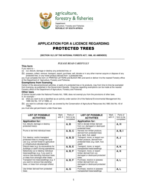 Protected Trees Licence Application Form