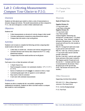 Lab Activity: Glacier Measurement Comparison