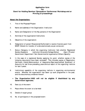 Application form For Grant for Holding Seminar/Symposium ... - moef nic