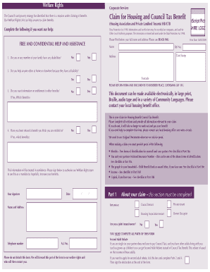 Housing Benefit and Council Tax Benefit Claim Form