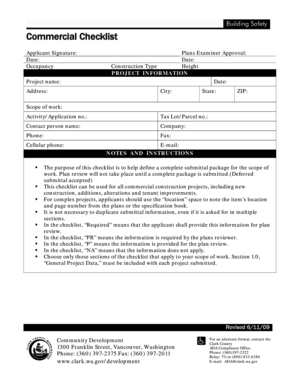 Commercial Construction Checklist