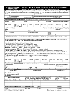 Domestic Violence Restraint Order Form