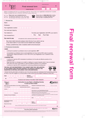 HPC Registration Renewal Form