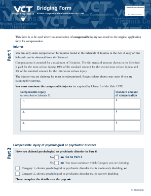 Bridging Form for Compensable Injuries