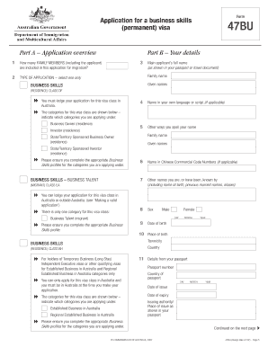 Australia Business Skills Visa 47BU Application