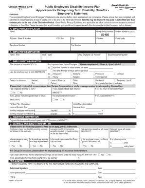 Public Employees Disability Income Plan Application