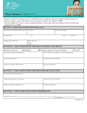 Work Absence Employer Form