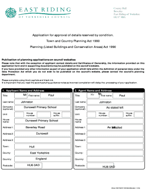 UK Planning Application Form