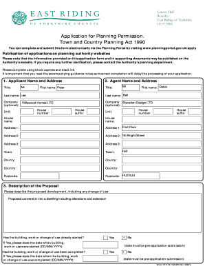 UK Planning Permission Application Form