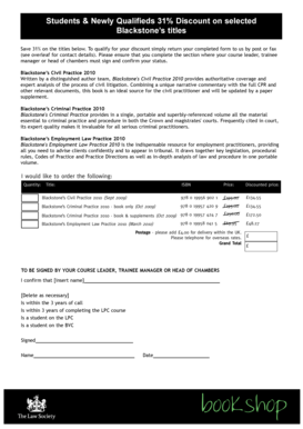 Blackstone’s Discount Order Form