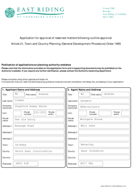 UK Reserved Matters Planning Application Form