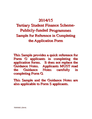 Tertiary Student Finance Scheme Application Form