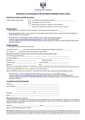 University of St Andrews Donation Form