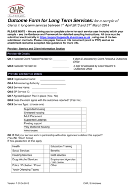 Long Term Services Outcome Form